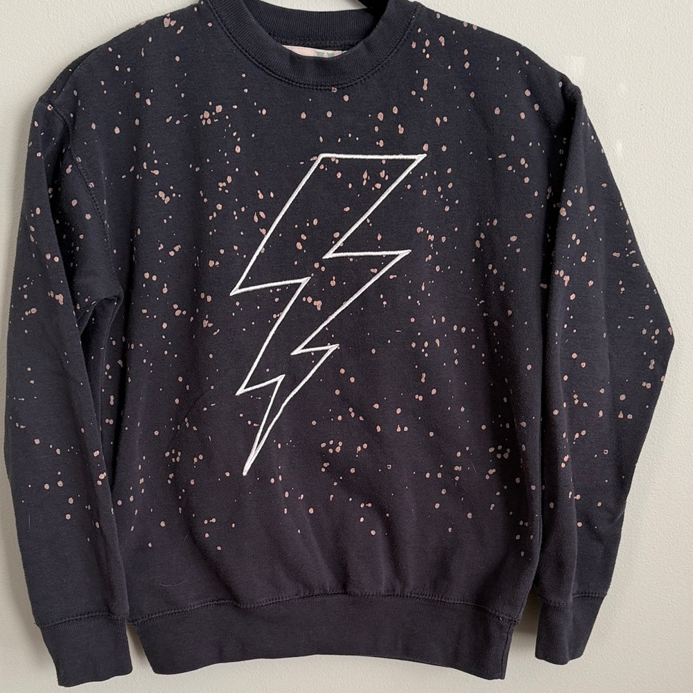 Vintage Havana Black Lightning Bolt Sweatshirt Girls M (10/12)